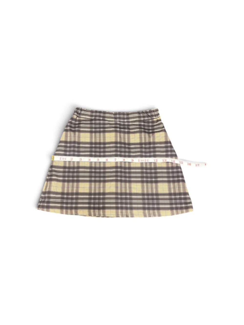 Plaid Mini Golf Skirt Size M Beige Brown
